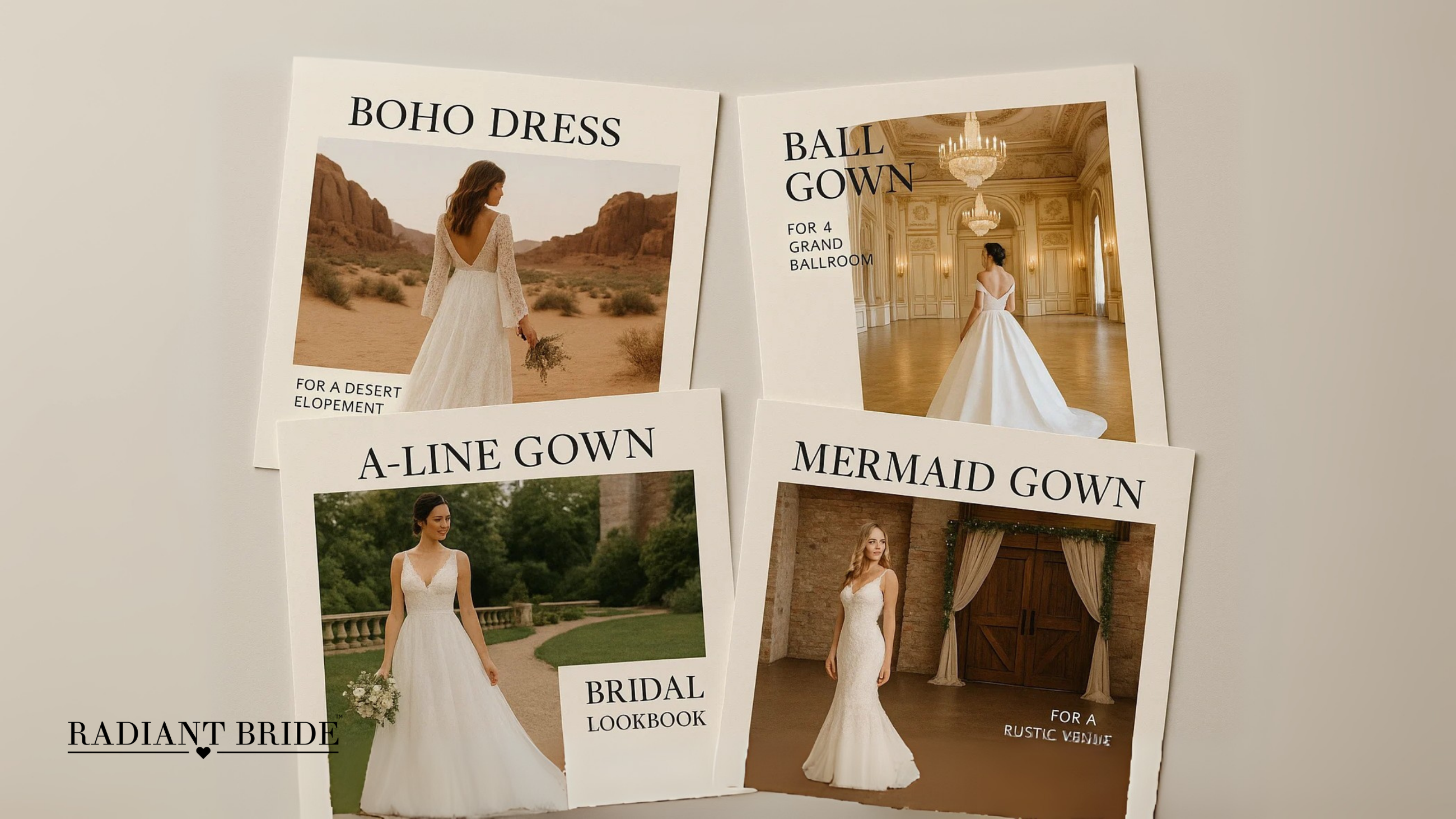 How to Match Your Wedding Dress to Your Venue Vibe. Desktop Image