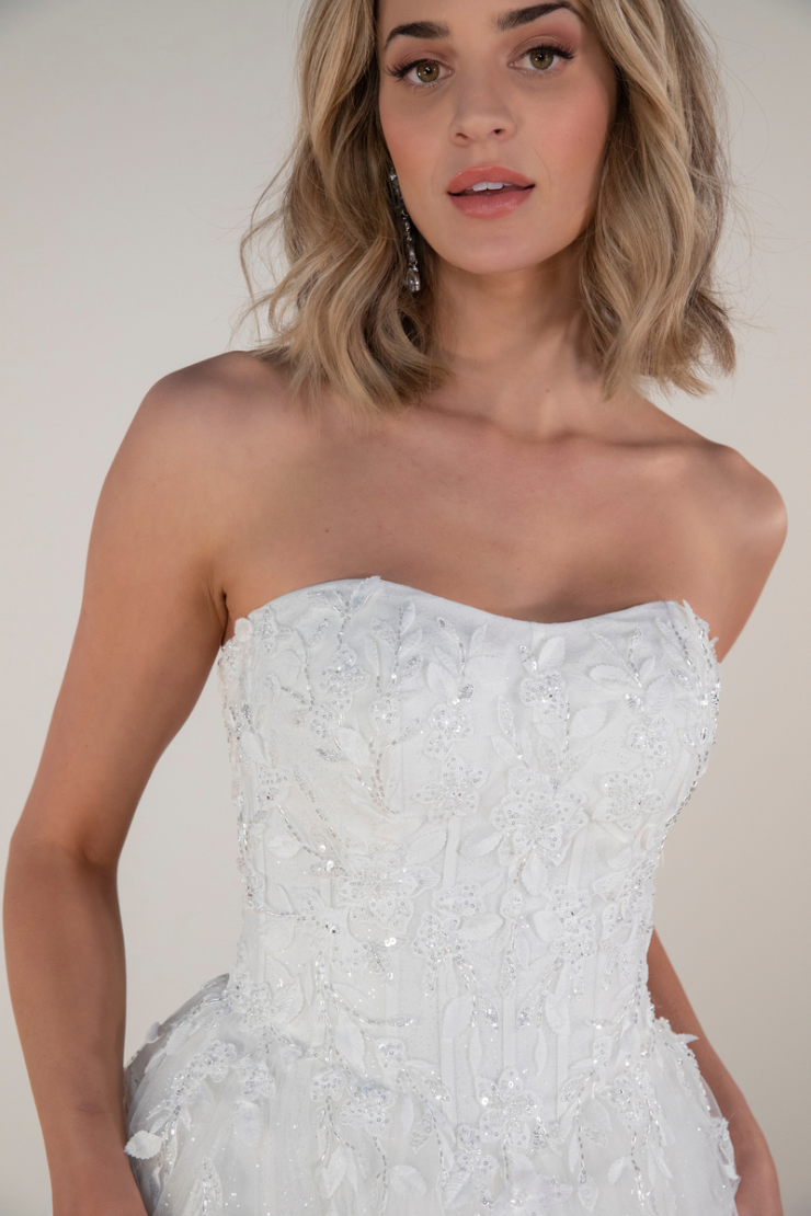 strapless open back dress Stella York Bridal Dress 7757 – Alexandra's Boutique