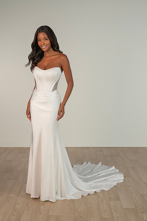 Stella York SY8161 Wedding Dress | Luxe Satin Column with Exposed ...