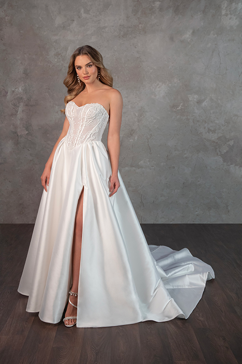 silver wedding dresses australia Essense of Australia D4332 Wedding Dress | Princess-Worthy Ballgown with  Pearl-Detailed Lace
