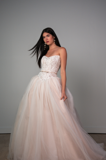 Stella York Style #SY8189 #2 default (IV-BC) IVORY LACE AND TULLE OVER BISCOTTI GOWN W BISCOTTI SATIN BELT thumbnail