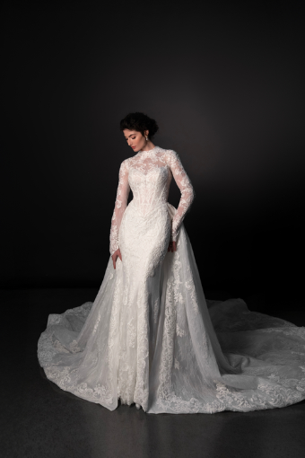 Martina Liana Style #ML1995 #2 default (IV-IV) IVORY LACE AND TULLE OVER IVORY GOWN W IVORY OVERSKIRT thumbnail