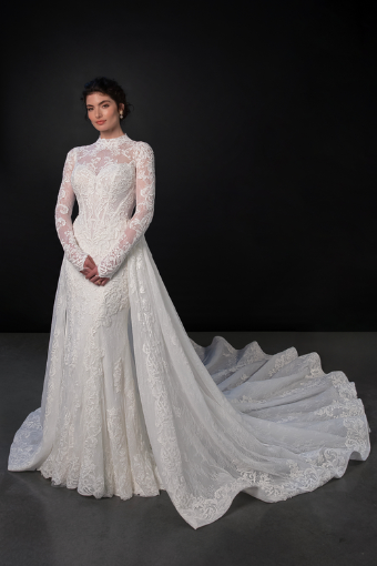 Martina Liana Style #ML1995 #0 default (IV-IV) IVORY LACE AND TULLE OVER IVORY GOWN W IVORY OVERSKIRT thumbnail