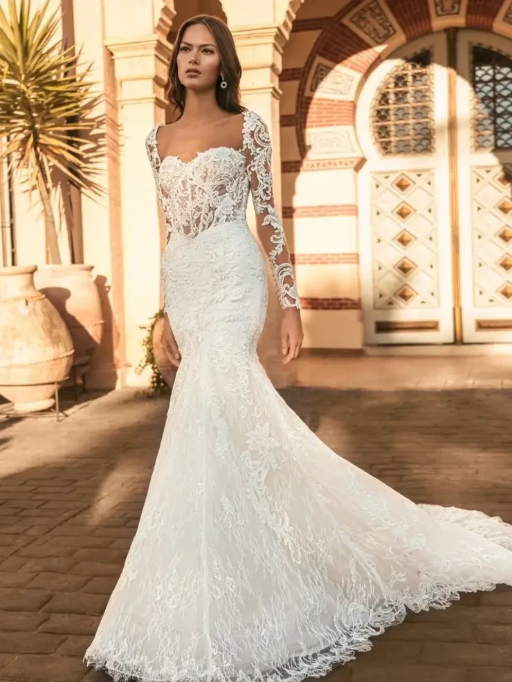 Blue by Enzoani PETAL Wedding Dress | Upgraded Mermaid with Custom Cotton  Embroidered Florals | Radiant Bride Cleveland