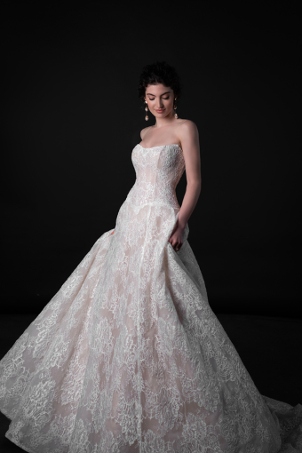 Martina Liana Style #ML1963 - tie up/glitter tulle #2 default (IV-BC) Ivory Lace and Tulle over Biscotti Gown thumbnail