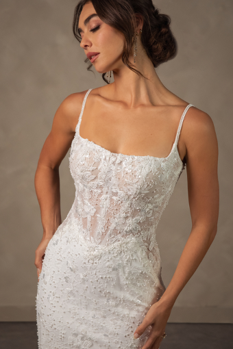 Essense of Australia Style #D4567 #4 default (IVIV-PL) Ivory Lace & Tulle over Ivory Gown w Porcelain Tulle Illusion thumbnail