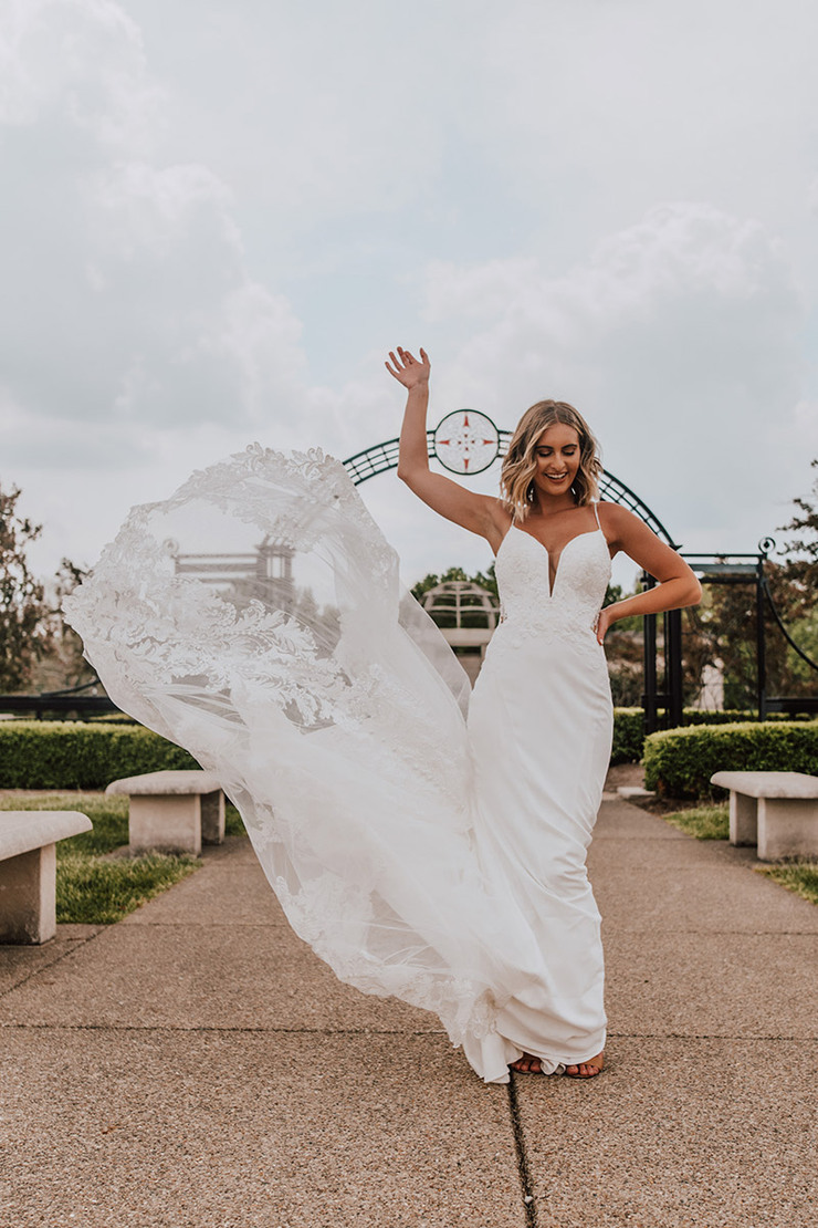 Essense of Australia D3339+ Wedding Dress Simple Lace Trumpet - Main Image