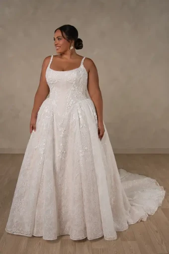 Essense of Australia Style #D4634 #2 (IV-IV) Ivory Lace and Tulle over Ivory Gown thumbnail
