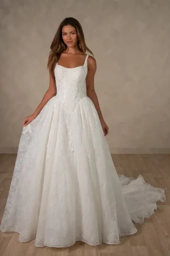 Essense of Australia Style #D4634 #0 default (IV-IV) Ivory Lace and Tulle over Ivory Gown thumbnail