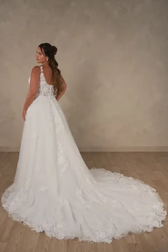 Essense of Australia Style #D4667 #1 (IV-BC) Ivory Lace and Tulle over Biscotti Gown thumbnail