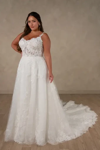 Essense of Australia Style #D4667 #3 default (IV-BC) Ivory Lace and Tulle over Biscotti Gown thumbnail