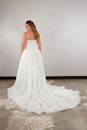 Essense of Australia Style #D3812 #4 (IV-BC) Ivory Lace Tulle & Biscotti Regal Organza over Biscotti Gown thumbnail